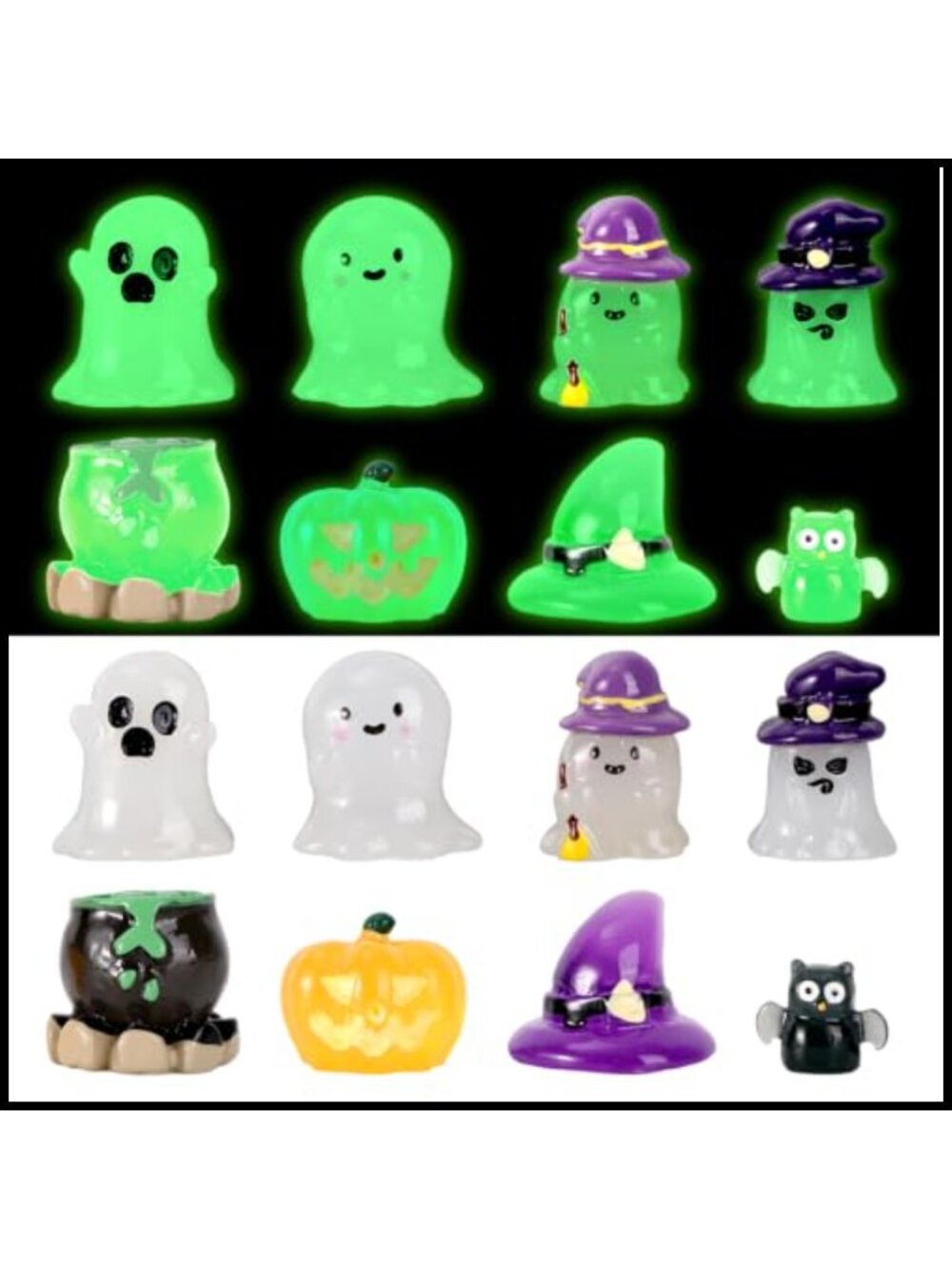 40pc Halloween Glow in the Dark Resin Mini Figures Party Favors Decor